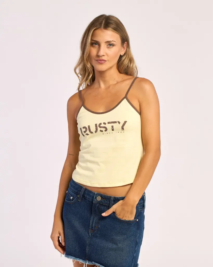 RUSTY CONTRAST STAPLE TANK LD 