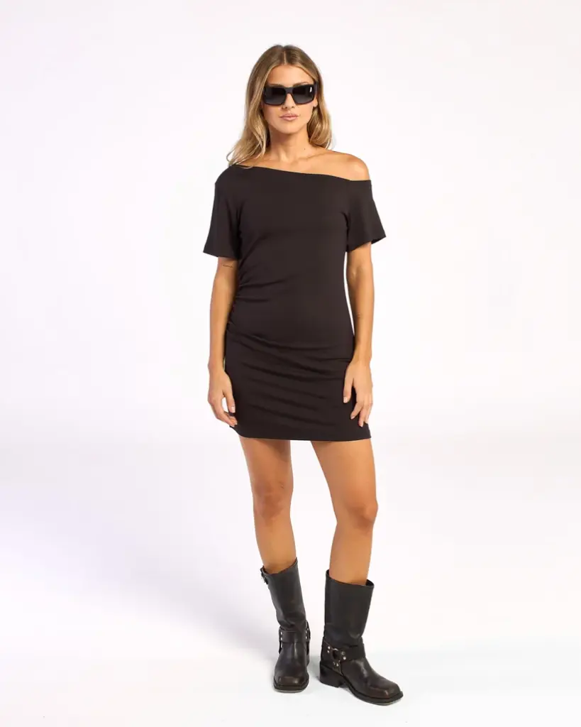 SALLY SLOUCH OFF SHOULDER DRESS LD 
