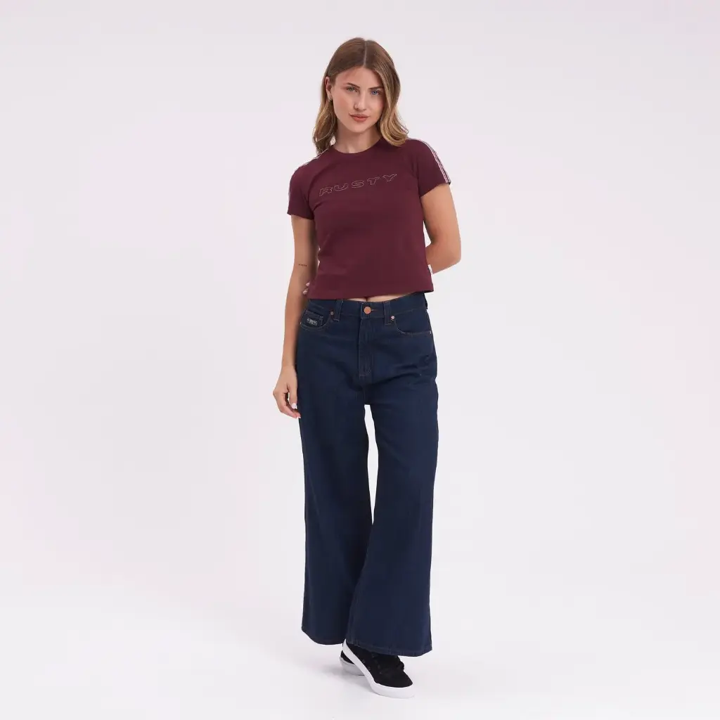 WENDY HI RISE WIDE LEG JEAN LD (MIDDY BLUE / DEEP BLUE)