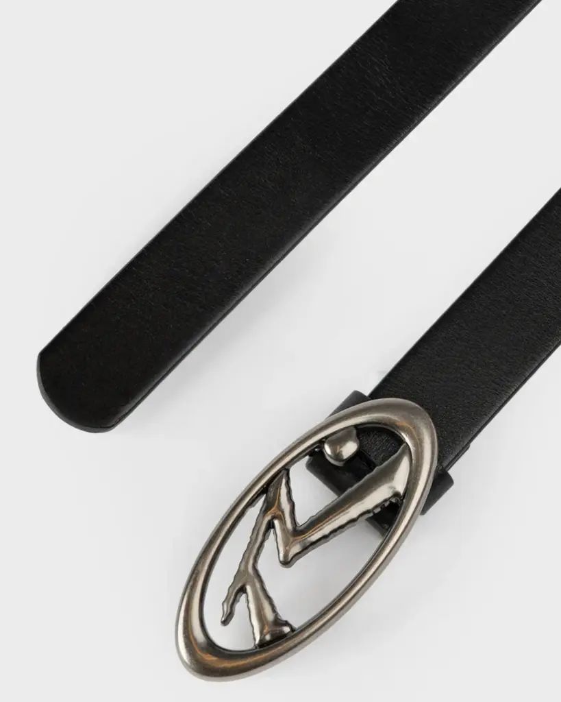 R DOT BUCKLE LEATHER BELT* 