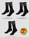 COMP MID CALF 3-SOCK PACK* ( WHITE / BLACK )