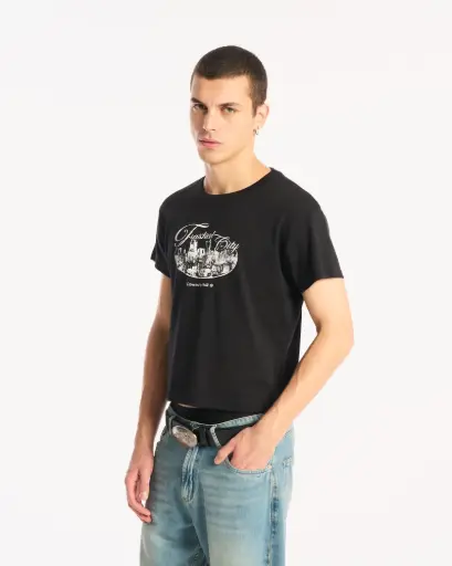 [00HVUA2734[Colores][Talles]] TRASHED TEE - BLACK