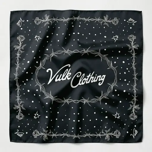 [49HVUA2701!BK!U] BAD ROSES BANDANA* - BLACK