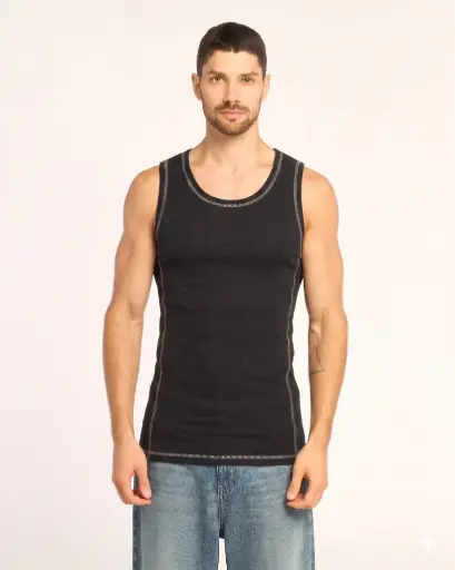 [04HRUA2721[Colores][Talles]] SLACK JACK TANK ( BLACK / WHITE )