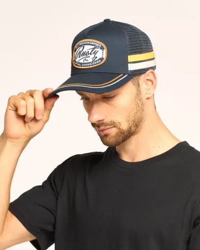 [52HRUA2701[Colores][Talles]] MELVILLE TRUCKER CAP* ( NAVY BLUE / GREEN BEL )