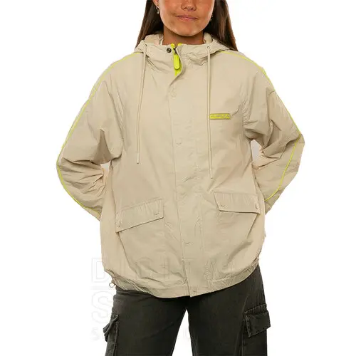 [10MRUA2604] CRUEL SUMMER WINDBREAKER JACKET LD ( ALMOND / BLACK )